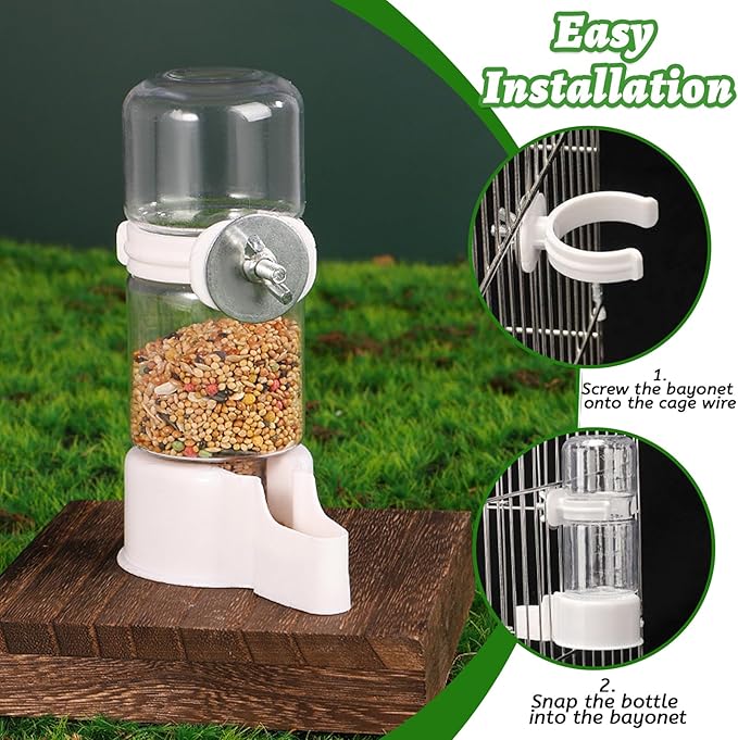 4 Pcs Bird Feeder Water Dispenser, Bird Feeder and Drinker Set, Automatic Bird Feeder for Cage, Hanging Bird Food Bowl, Bird Cage Accessories for Hamsters,Pigeons,Parrot