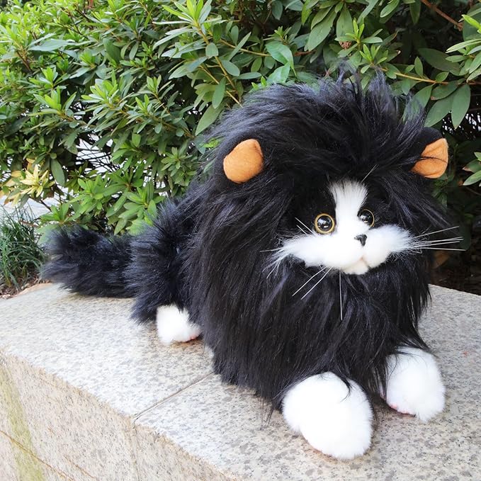 Lion Mane Wig for Cat,Dog and Cat Costume,Funny Pet Cat Costumes for Halloween Christmas, Parties, Photo Shoots (Size M, Black and Brown)
