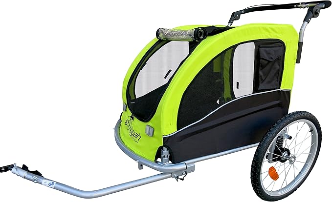 Booyah Large Pet Trailer Pet Bike Trailer & Jogger with Shocks - Blue