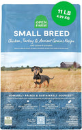 Open Farm, Ancient Grains Dry Dog Food For Small Breeds, Protein-Rich & Nutrient Dense, 90% Animal Protein With Non-GMO Fruits, Veggies and Superfoods, Chicken & Turkey Recipe For Small Dogs, 11lb Bag