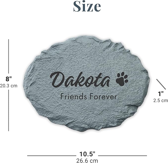 Let's Make Memories Personalized Dog or Cat Memorial Garden Stone - Forever Remembered - Serif Font