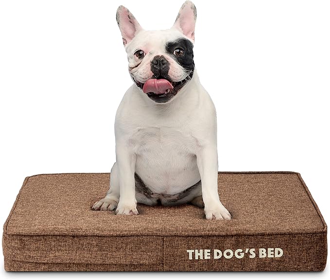 The Dog’s Bed Orthopedic Memory Foam Dog Bed Mattress, Linen Fabric, Brown Linen, Small, 4-Inch