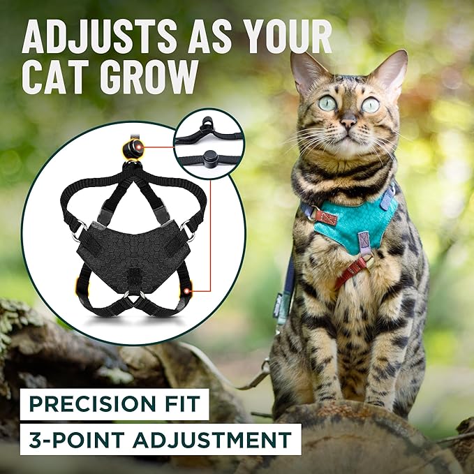 Houdini™ Escape Proof Kitten Harness and Leash Set by OutdoorBengal – Red, Small Cat Harness for Walking