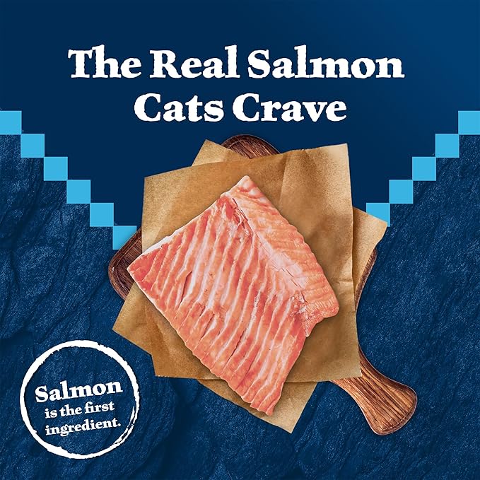 Blue Buffalo Wilderness Natural Adult Dry Cat Food, High-Protein and Grain-Free Diet, Supports Healthy Muscle Development and a Healthy Immune System, Salmon, 5-lb Bag