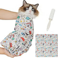Supet Cat Grooming Wrap for Cutting Nails, 2026 Self-Adherent Anti-Escape Calming Cat Swaddle Wrap for Medicine, Nail Clipping, Teeth Brushing, Ear Cleaning (Cartoon, XL)