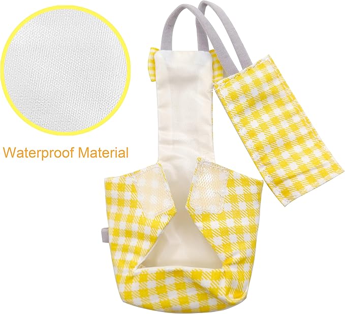 VANFAVORI Bird Diaper Harness Flight Suit Clothes with 80 Inch Flying Leash Rope for Parrots Conure Cockatiel Pet Birds Weight 80-105 Grams, M Size Yellow, Including A Cotton Pad