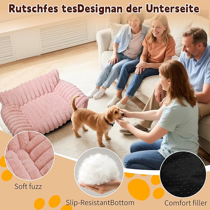 Indoor Pet Sofa Bed | Cat Sofa Bed, Soft Square Pet Bed, Indoor Non-Slip Cat Bed, Comfortable Plush, Suitable for Small to Medium Cats and Dogs (Gray, M(23.62 * 17.71 * 9.84in))