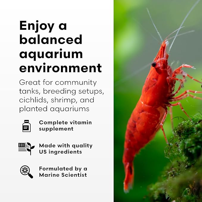 Brightwell Aquatics Vitamarin-F – Complete Vitamin Supplement for Freshwater Fish & Invertebrates – Supports Health, Color & Spawning – No Refrigeration, 20L