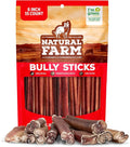 Natural Farm Bully Sticks (6 Inch, 15 Count), Single Ingredient: 100% Beef Chews, Grass-Fed, Non-GMO, Grain-Free, Fully Digestible Treats for Puppies, Small or Senior Dog