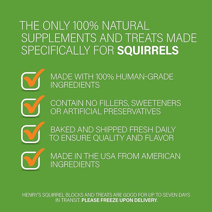 Henry's Picky Blocks - Nutritionally Complete Food for Squirrels, Flying Squirrels, and Chipmunks, 11 Ounces