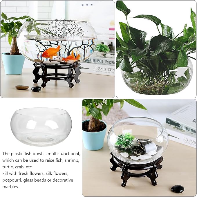 BESPORTBLE Glass Goldfish Bowl Fish Tank Hydroponic Plant Planter 25l Desk Aquarium for Office Home Decor