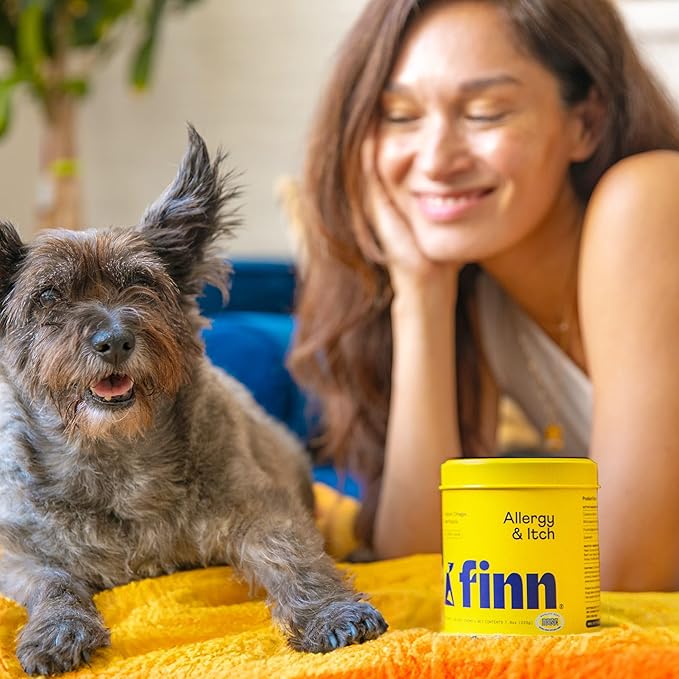 Finn Allergy & Itch for Dogs | Daily Support for Itchy Skin, Immune Health & Seasonal Allergies from Colostrum, Bee Propolis + Probiotics | 90 Soft Chews