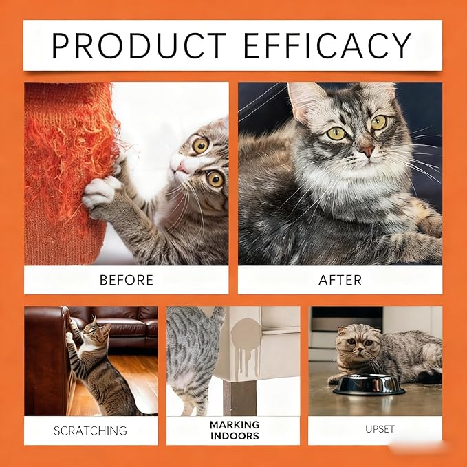 Roseye Cat Deterrent Spray for Indoor Use - Gentle & Effective Spray to Discourage Scratching & Marking, Natural Boundary Aid for Furniture & Plants, 100ML/3.38oz/2-Pack