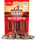 Natural Farm Bully Sticks, Odor-Free, (6 Inch, 12 Ounces), Packaged by Weight, 100% Beef Pizzle Chews, Grass-Fed, Fully Digestible Treats to Keep Your Puppies, Small and Medium Dogs Busy