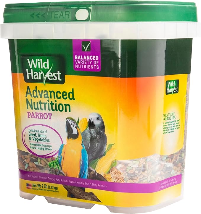 Wild Harvest Advanced Nutrition Parrot, 4 Pounds, Seed, Grain And Vegetable Mix