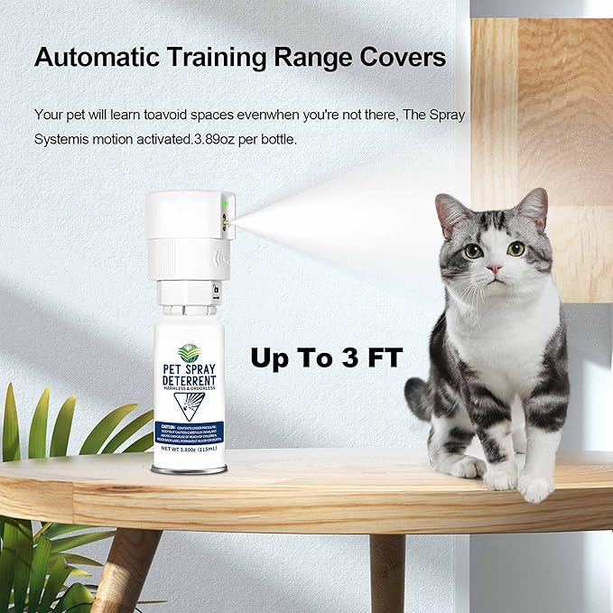 Cat Spray Deterrent System [2 Pack] Pet Deterrent Device Refill 6 Pack White