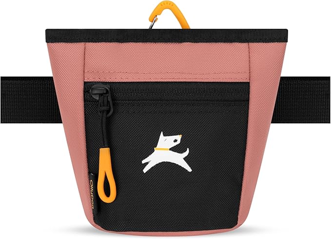 OllyDog Goodie Treat Bag, Dog Treat Pouch, Waist Belt Clip for Hands-Free Training, Magnetic Closure, Dog Training and Behavior Aids, Three Ways to Wear (Desert)