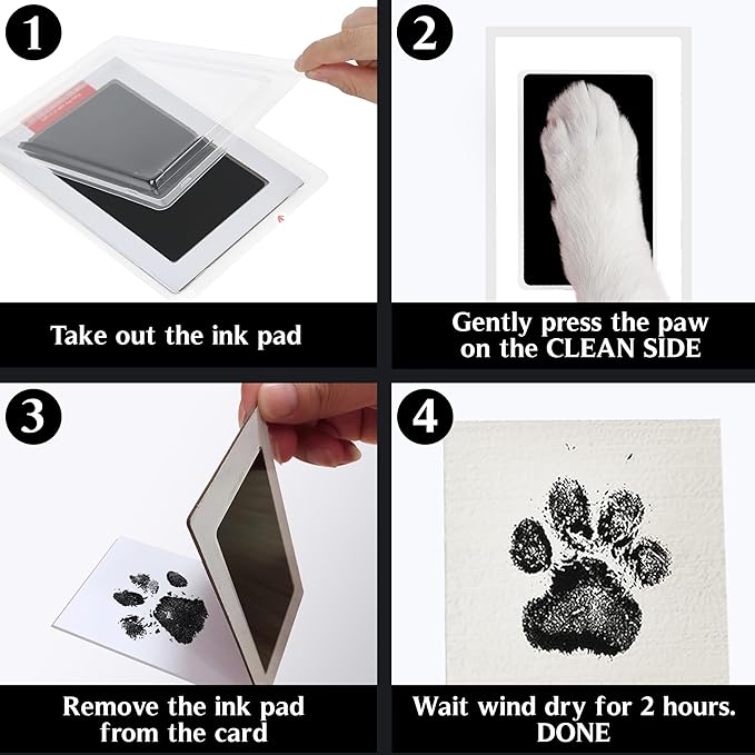 8.6'' Pet Memorial Gift Shadow Box Black Collar Holder Picture Frame Pet Paw Ink Kit Dog Wooden Sculpture Bottle Rainbow Pet Hair Keepsake Gift Loss of Dog Cat Tabletop Wall Hanging PSD-4B