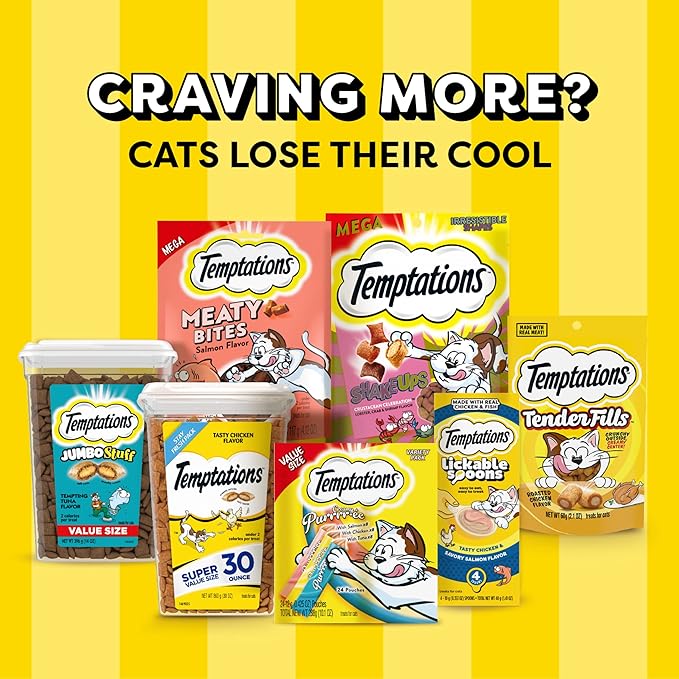 Temptations Cat Treats Classic Crunchy and Soft Cat Treats, Tempting Tuna Flavor, 3 oz. Pouch (Pack of 12)