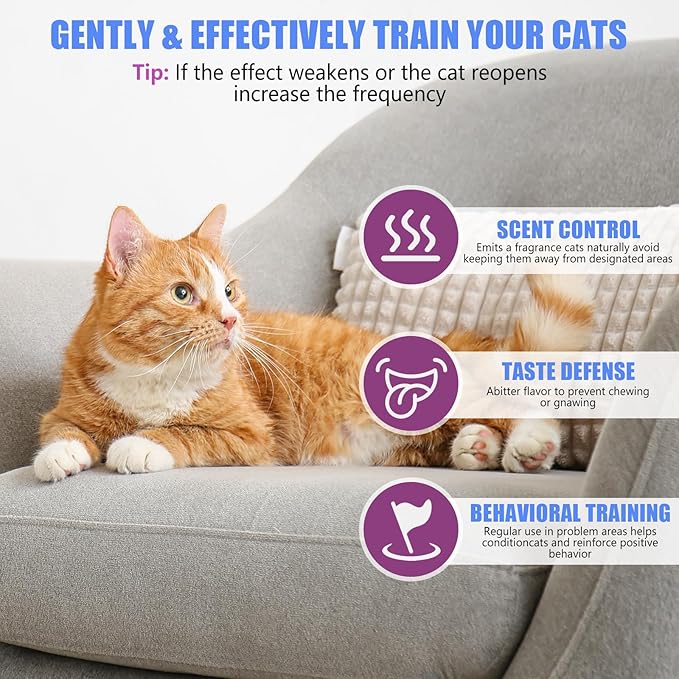 Cat Deterrent Spray - Cat Scratch Deterrent Spray for Furniture Protection, Scratch & Chew Deterrent Fei