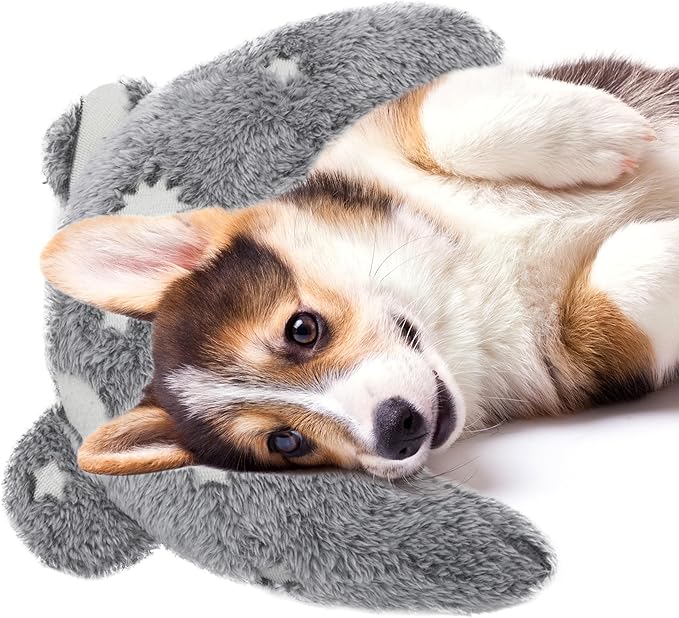 Pet Calming Pillow for Dogs, Soft U-Shaped Pillow Glow in The Dark, Joint Relief, Sleep Comfortably,Suit for Small, Medium, Large Dogs, Fluffy Pet Neck Pillow (M-Gray)