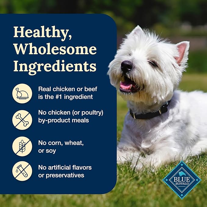 Blue Buffalo Delectables Natural Wet Dog Food Toppers Variety Pack, Tasty Chicken & Hearty Beef, Cuts in Gravy, 3-oz. (12 Pouches, 6 of Each Flavor)