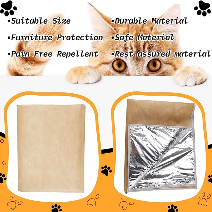 Kigley 1 Pcs Pet Deterrent Mat to Keep Dogs Off Couch, Non-Electric Cat & Dog Deterrent Mat Pain Free Couch Covers to Keep Pets Off Furniture Bed Indoor (66.1" × 59",Khaki)