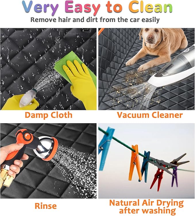 URPOWER Dog Car Seat Cover for Pets 100% Waterproof Hammock 600D Heavy Duty Scratch Proof Nonslip Durable Soft Pet Back Seat Covers for Cars Trucks and SUVs