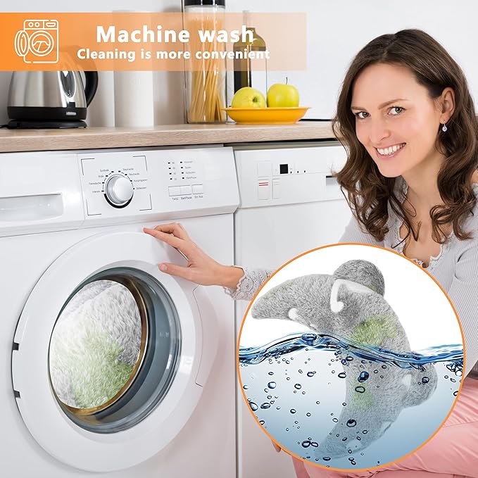 Pet Calming Pillow for Dogs, Soft U-Shaped Pillow Glow in The Dark, Joint Relief, Sleep Comfortably,Suit for Small, Medium, Large Dogs, Fluffy Pet Neck Pillow (S-Yellow Gray)