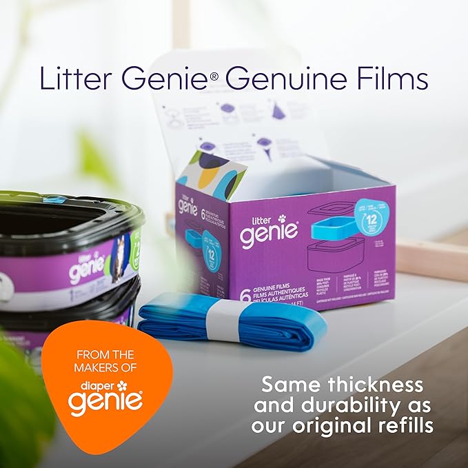 Litter Genie Refill Bags | Stand Alone Genuine Film 9 pk | Compatible with Litter Genie Standard and Jumbo Refills | Ultimate Odor Control Cat Litter Bags | Up to 18 Months of Supply for one cat