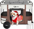 Dog Playpen,Cat Pet Puppy Pen,Portable Playpens for Dogs Indoor Outdoor Travel Camping Use,Foldable Dog Kennel Tent Crate for Rabbit Small Animals with Carrying Case (Brown, Small)