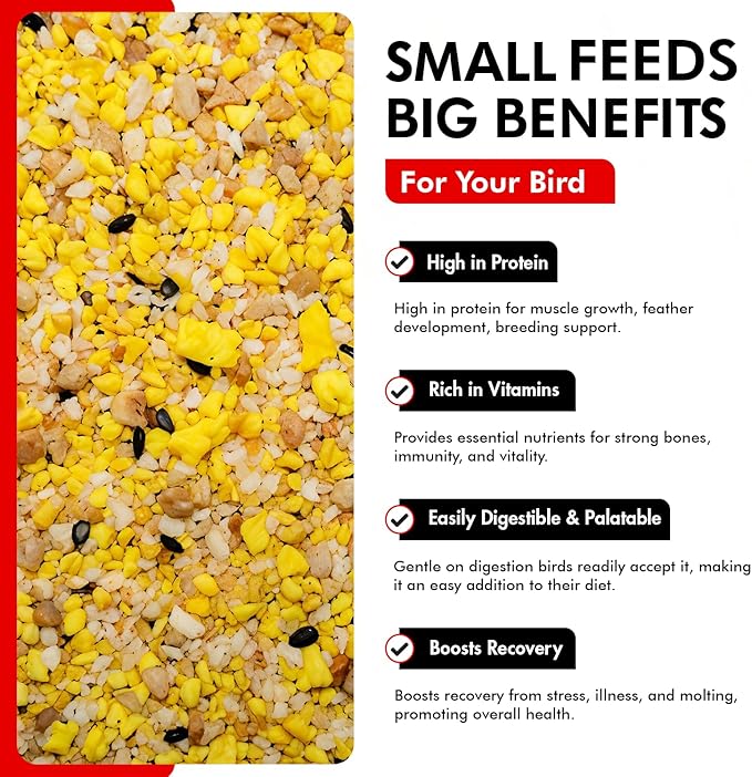 Morning Bird Eggfood 1.5 lbs – Protein-Rich Soft Food Food for Birds - High in Protein - Vitamins & Minerals – Supports Growth, Digestion & Feather Health – Ideal for Breeding Birds