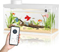 Smart Fish Tank Aquarium Kit with APP Control and Auto Feeder -1.5 Gal Fish Tank Multi-Layer Filtration System Silent Pump & UHD Glass -16 Million DIY Colors Includes Mini Magnetic Scrubber Scraper