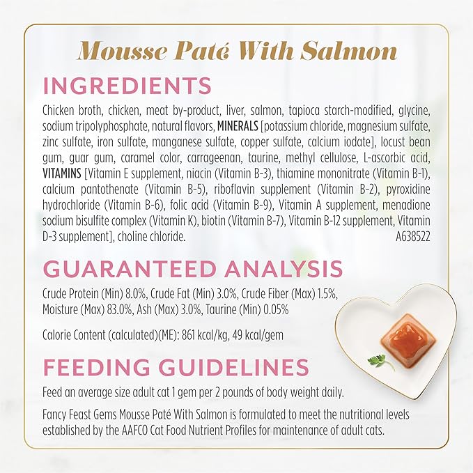 Fancy Feast Gems Pate Cat Food Mousse Salmon or Tuna and a Halo of Savory Gravy Wet Cat Food Variety Pack - 8 ct. Boxes (Pack of 2)