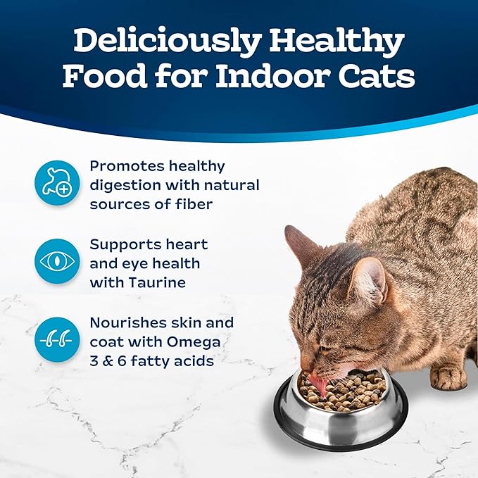 Blue Buffalo Tastefuls Natural Dry Food for Adult Indoor Cats, Chicken & Brown Rice Recipe, 15-lb. Bag