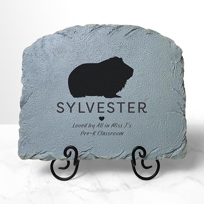 Let's Make Memories Personalized Memorial Garden Stone- Pet Silhouette - in Loving Memory - Hamster