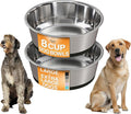Neater Pet Brands Stainless Steel Dog Bowls with Non-Slip Rubber Bottom – Set of 2, 8 Cup (64 oz), Black - Heavy Duty Metal Dog Bowl, Dishwasher Safe, Food or Water Bowl, Ideal for Large Dogs