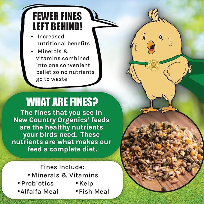 New Country Organics I Power Pellet Layer Feed 40 lbs I Layer Feed for Laying Hens I Soy-Free I 17% Protein I Certified Organic and Non-GMO I 40 lbs