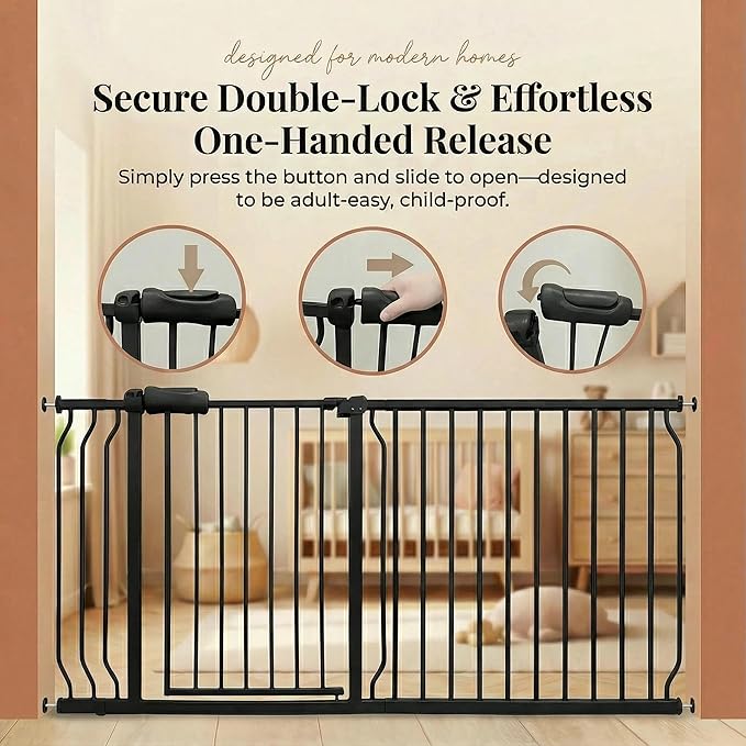 Baby Gates Extra Wide 71.5-76.4 Inch Large Baby Gates for Stairs Tension Pet Dog Gates Indoor for Doorways No Drilling Pressure Mounted Pet Gates for Kids