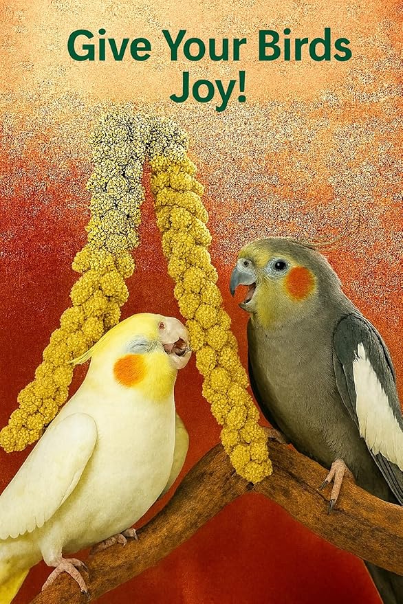 Nemeth Farms–Natural Sun Dried Millet Spray for Pet Birds–Bulk Parrot Seed Treats and Parrot Food–Natural Non GMO Millet Spray–Cockatiels Lovebirds Parakeet 2 lbs.