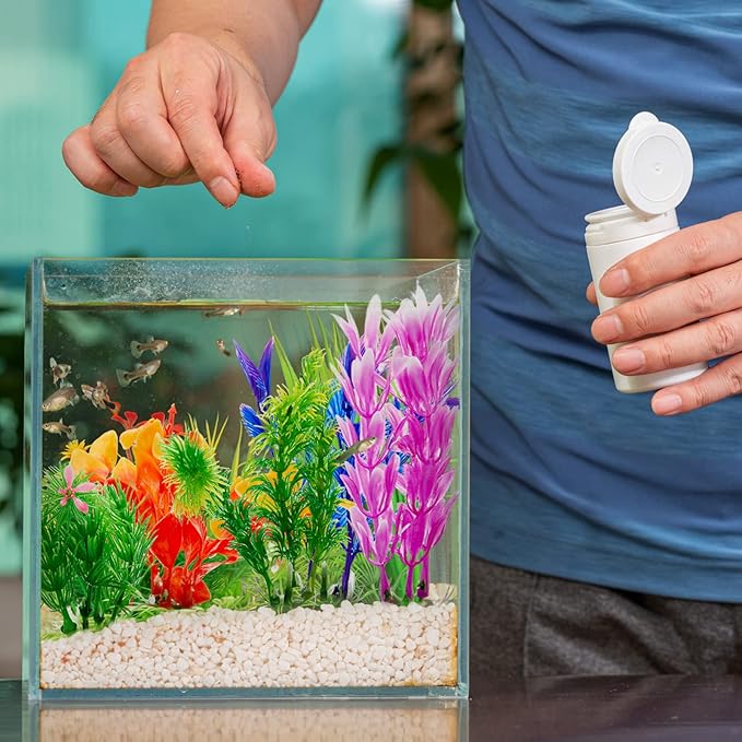Tigeen 80 Pcs Aquarium Fish Tank Decorations Aquatic Artificial Colorful Fish Tank Accessories Aquarium Plants Small to Large Size Style Lifelike Plants Decor for Household Office DIY