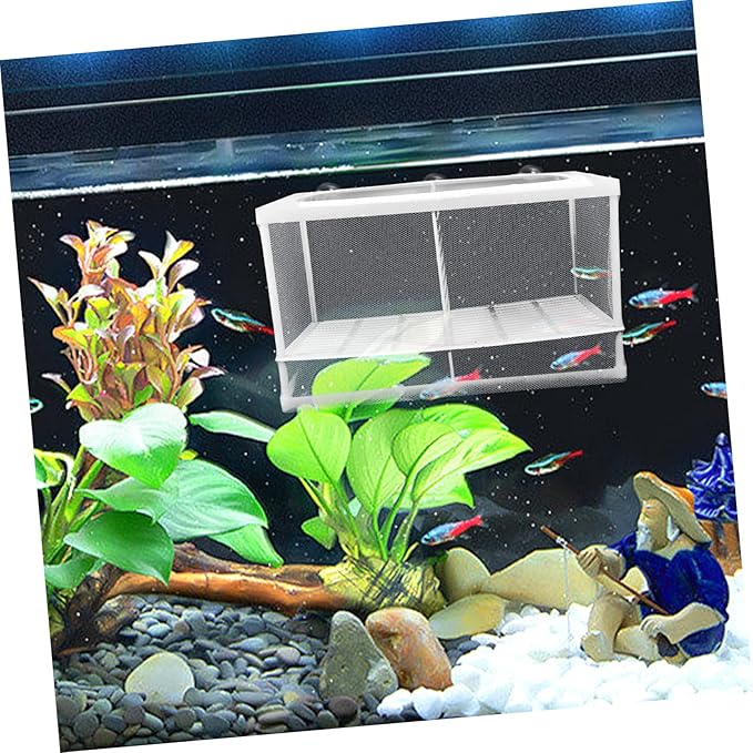 Kisangel 2pcs Aquarium Fish Breeding Tank Isolation Mesh Partition Aquarium Accessory Material Random Style