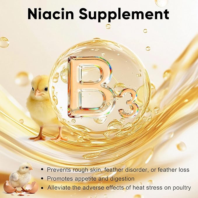 Brewer's Yeast + Probiotics + Niacin + Vitamins Supplement for Ducks Chickens and Poultry, 7Pack Niacin for Ducks Chickens, Poultry Vitamins Supplement, Brewers Yeast Powder for Chicken
