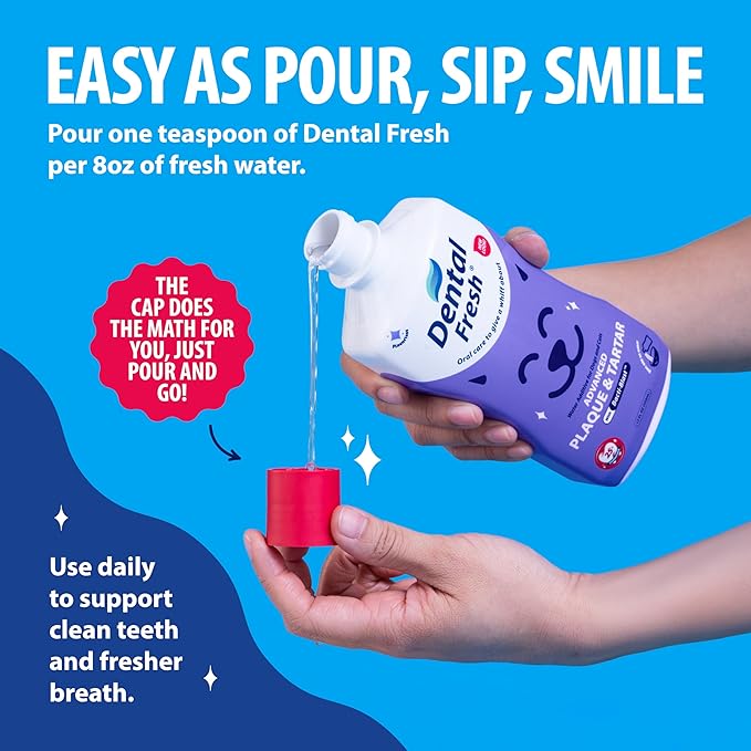 Dental Fresh Plaque & Tartar Control Water Additive for Dogs & Cats – Helps Support Clean Teeth, Healthy Gums & Fresh Breath – Advanced Formula Oral Care, 17 fl oz