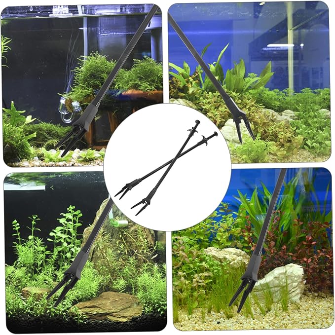 FRCOLOR 2pcs Aquatic Plant Cleaning Tweezers Durable Fish Tank Tongs for Easy Aquarium Maintenance Non-slip Design for Safe Handling of Items