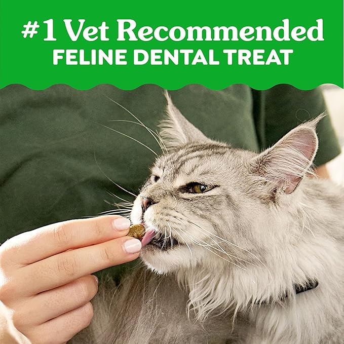 Greenies Cat Treats, Feline Veterinarian-Recommended Adult Natural Dental Cat Treats, Oven Roasted Chicken Flavor, 9.75 oz. Tub