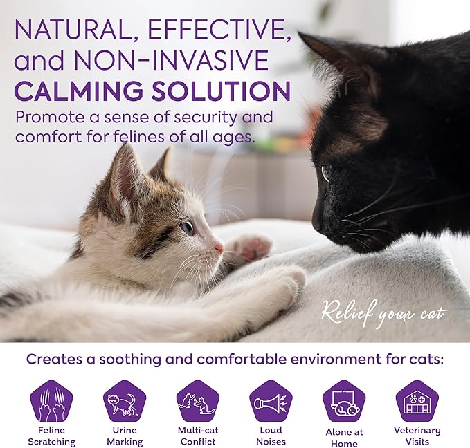 TopSum Cat Calming Diffuser Refill: 1 Refill Cat Pheromones Calming Diffuser Refill – Helps Reduce Scratching Peeing Meowing Hiding Urine Marking Aggression