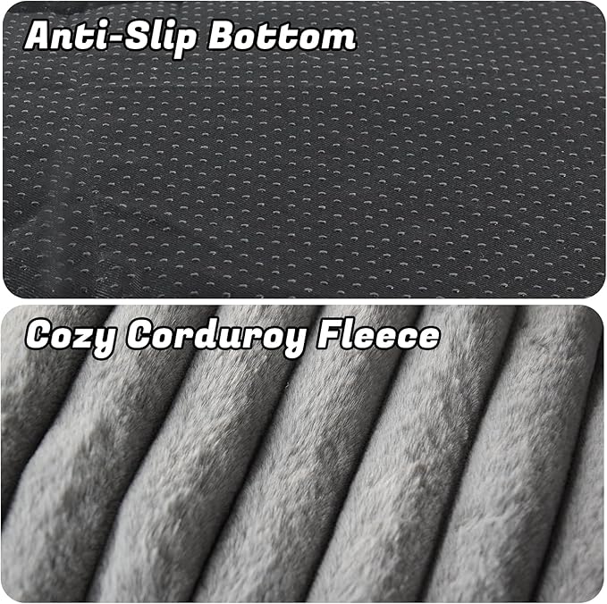 Cat Couch for Pets - Cute Cat Beds for Indoor Cats with Removable Cover, Washable Soft Corduroy Plush, Fluffy Supportive Pet Sofa Chair for Dog, 36 inch, Grey L