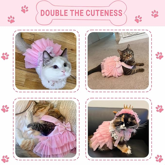 Dog Dresses, Fashion Pet Dog Clothes, Striped Mesh Puppy Dogs Princess Dresses (Pink/Blue/Denim(3pack), X-Small)