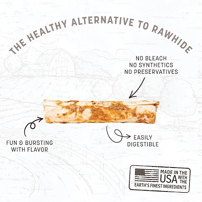 Earth Animal No Hide Chews - Long Lasting Rawhide Free Medium Dog Chews Rolls, Beef - 3 Count Value Pack